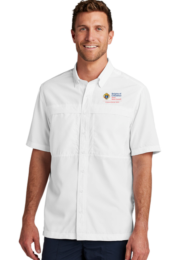 Texas State Convention White Mens Fishing Shirt