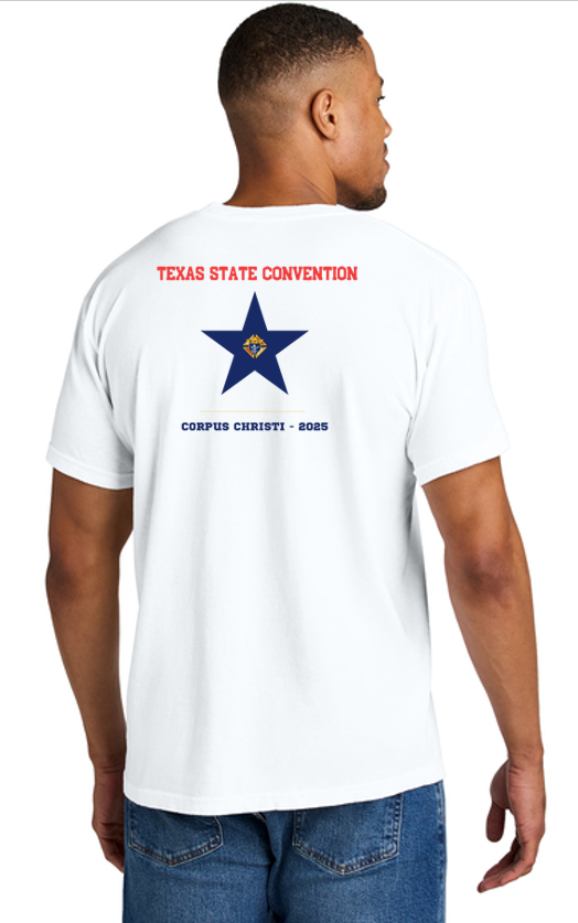 Texas State Convention White Heavyweight Ring Spun Tee Shirt